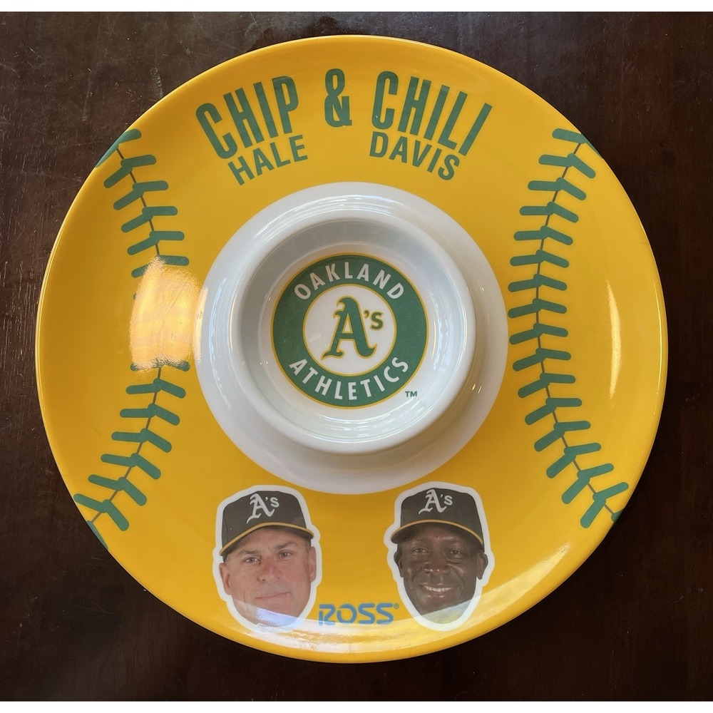 Oakland A's Athletics Chip Hale Chili Davis Platter Tray Round Dip Bowl Ross